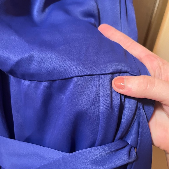 Reiss Flora Off-The-Shoulder Satin Midi Dress in Purple - Picture 11 of 12